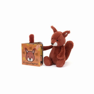 Jellycat If I Were a Squirrel Board and Bashful Squirrel Medium USA | 63251YXGC